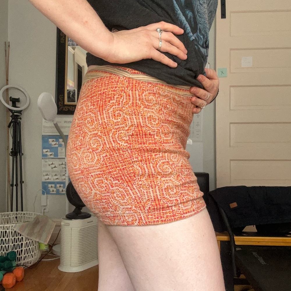Free People Orange Patterned Soft Shorts